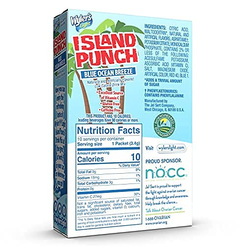 Island Punch Blue Ocean Breeze Zero-Sugar Singles To Go Drink Mix