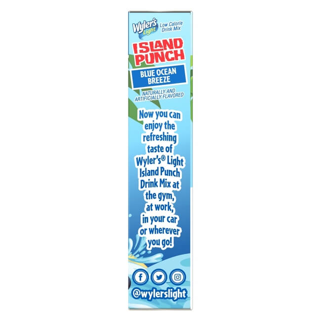 Island Punch Blue Ocean Breeze Zero-Sugar Singles To Go Drink Mix