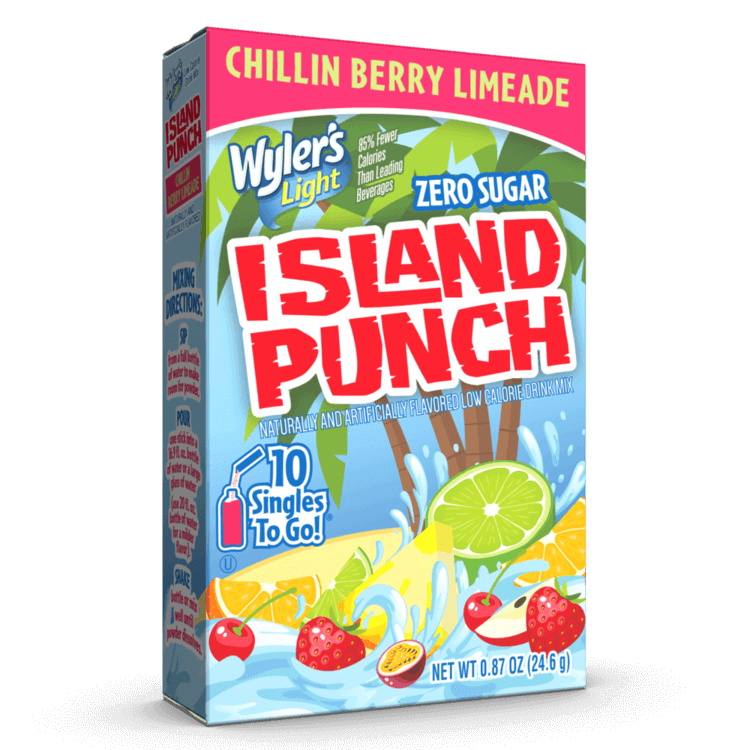Island Punch Chillin Berry Limeade Zero-Sugar Singles To Go Drink Mix