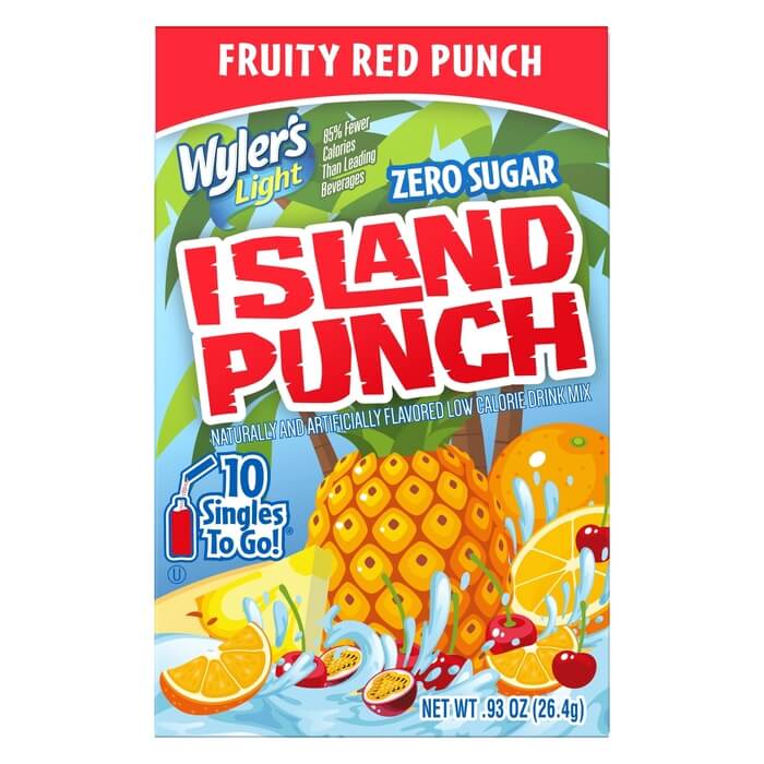 Island Punch Fruity Red Punch Zero-Sugar Singles To Go Drink Mix
