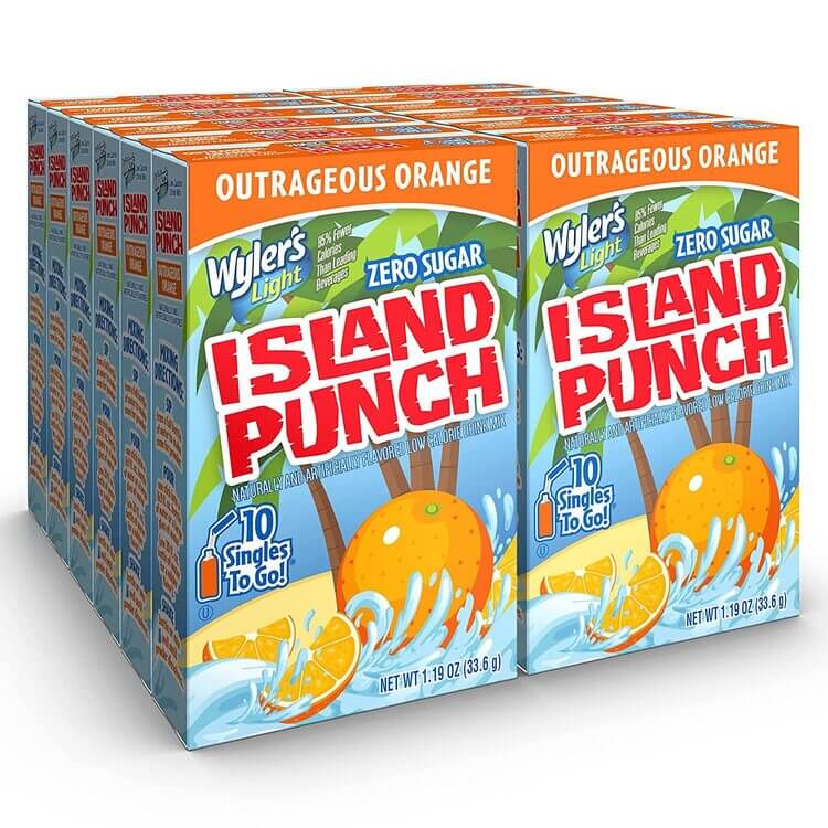Island Punch Outrageous Orange Zero-Sugar Singles To Go Drink Mix