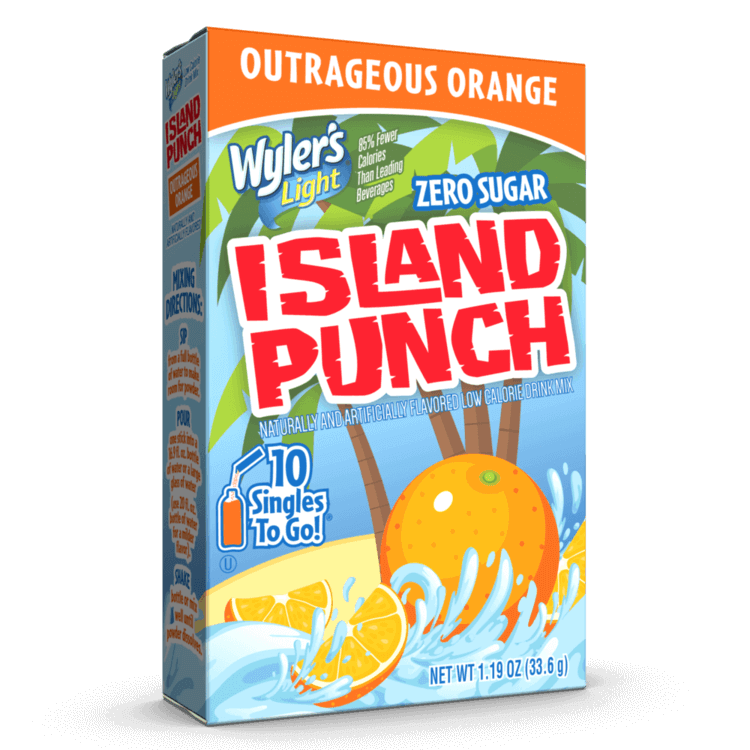 Island Punch Outrageous Orange Zero-Sugar Singles To Go Drink Mix