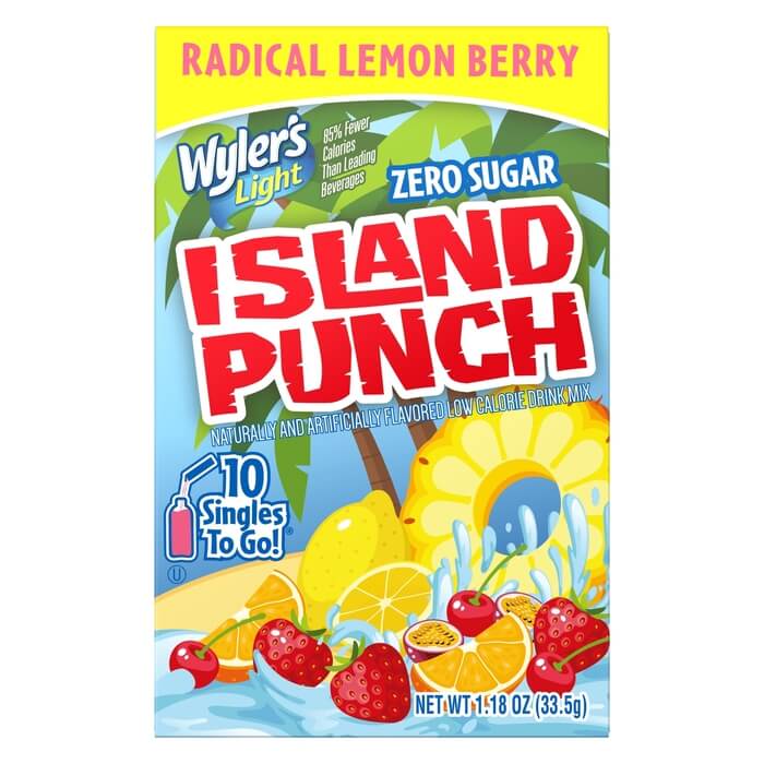 Island Punch Radical Lemon Berry Zero-Sugar Singles To Go Drink Mix