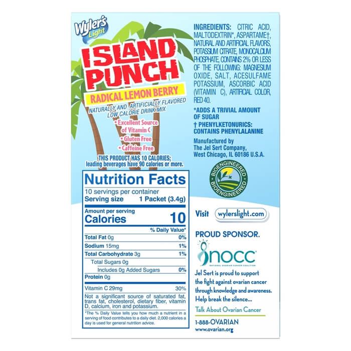 Island Punch Radical Lemon Berry Zero-Sugar Singles To Go Drink Mix