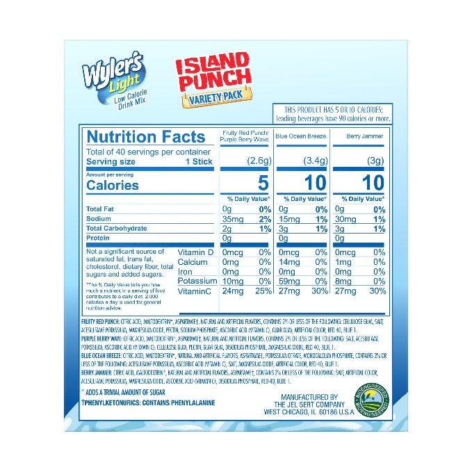Island Punch Zero-Sugar Singles To Go Variety Pack Drink Mix, 40CT