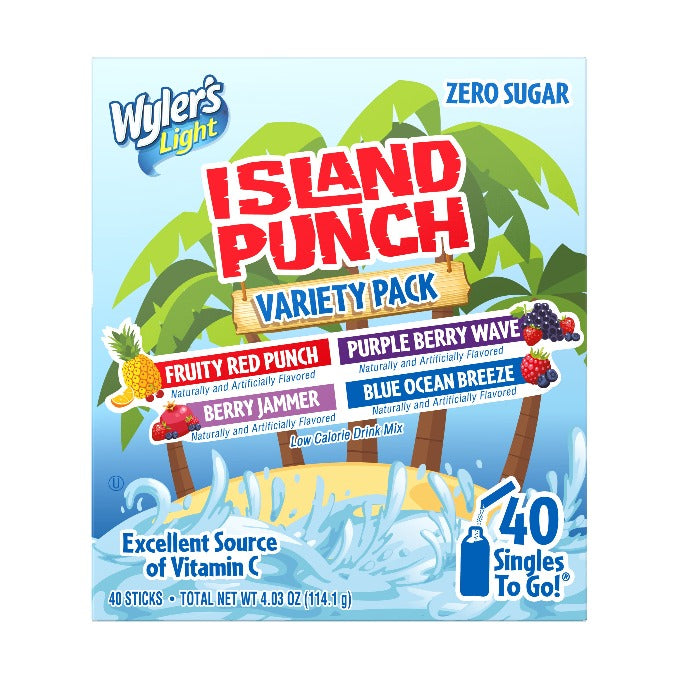 Island Punch Zero-Sugar Singles To Go Variety Pack Drink Mix, 40CT