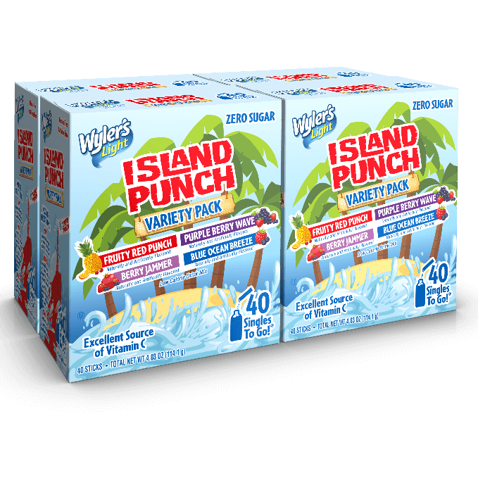 Island Punch Zero-Sugar Singles To Go Variety Pack Drink Mix, 40CT