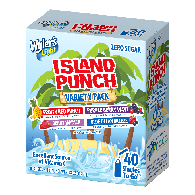 Island Punch Zero-Sugar Singles To Go Variety Pack Drink Mix, 40CT