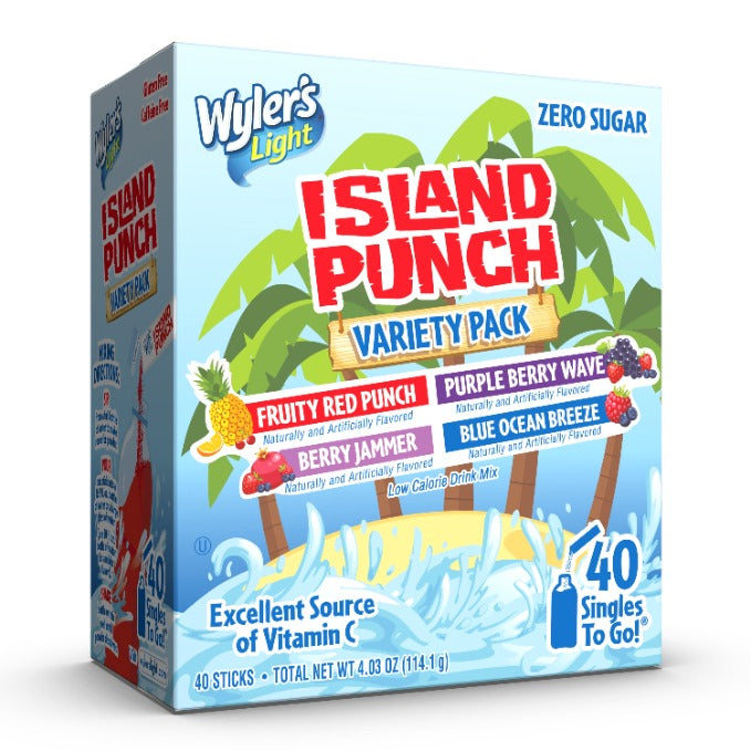 Island Punch Zero-Sugar Singles To Go Variety Pack Drink Mix, 40CT