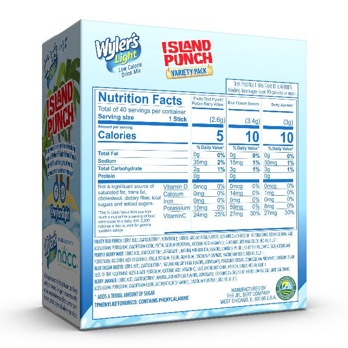 Island Punch Zero-Sugar Singles To Go Variety Pack Drink Mix, 40CT