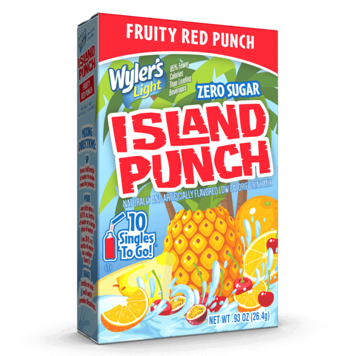 Island Punch Fruity Red Punch Zero-Sugar Singles To Go Drink Mix