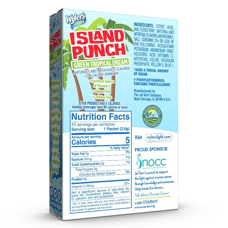 Island Punch Green Tropical Dream Zero-Sugar Singles To Go Drink Mix