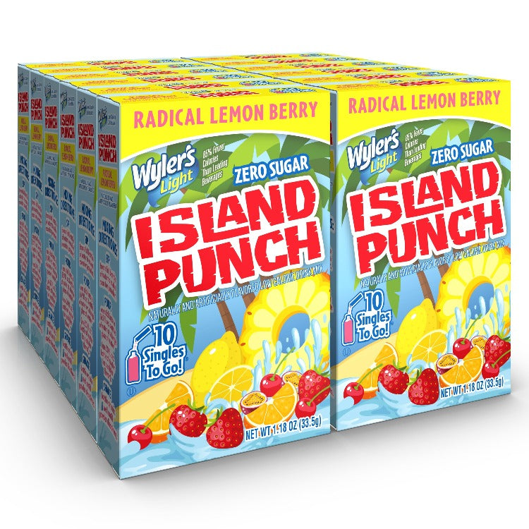 Island Punch Radical Lemon Berry Zero-Sugar Singles To Go Drink Mix