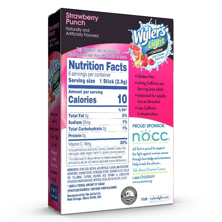 Strawberry Punch Sugar-Free Singles To Go Drink Mix With Caffeine