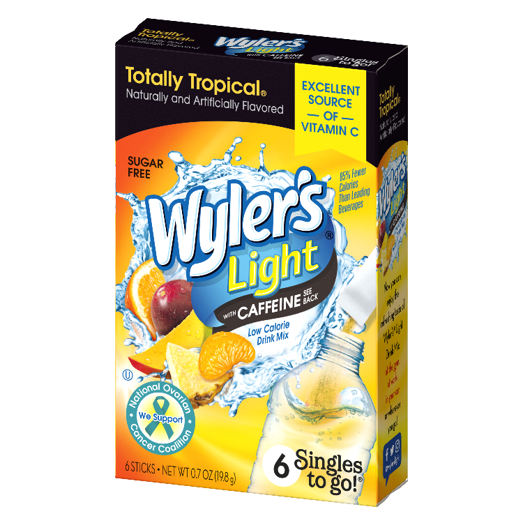 Totally Tropical Sugar-Free Singles To Go Drink Mix With Caffeine