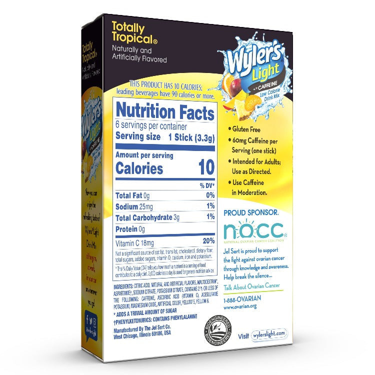 Totally Tropical Sugar-Free Singles To Go Drink Mix With Caffeine