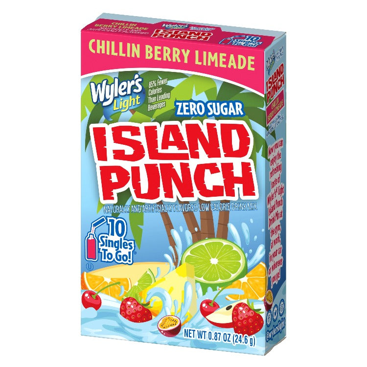 Island Punch Chillin Berry Limeade Zero-Sugar Singles To Go Drink Mix