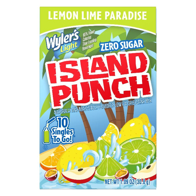 Island Punch Lemon Lime Paradise Zero-Sugar Singles To Go Drink Mix