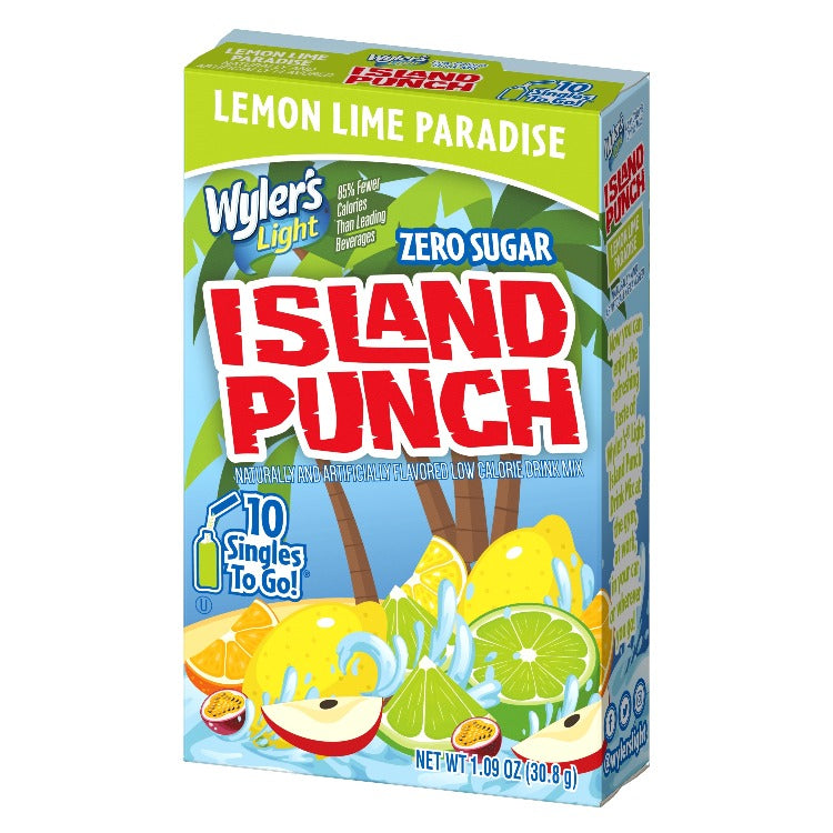 Island Punch Lemon Lime Paradise Zero-Sugar Singles To Go Drink Mix