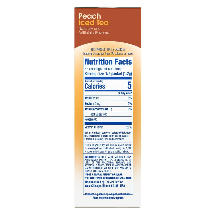 Peach Iced Tea Low Calorie Pitcher Pack Carton