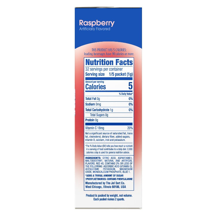 Raspberry Low Calorie Pitcher Pack Carton